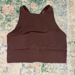 Women's High-Neck Brown Sports Bra- Lululemon